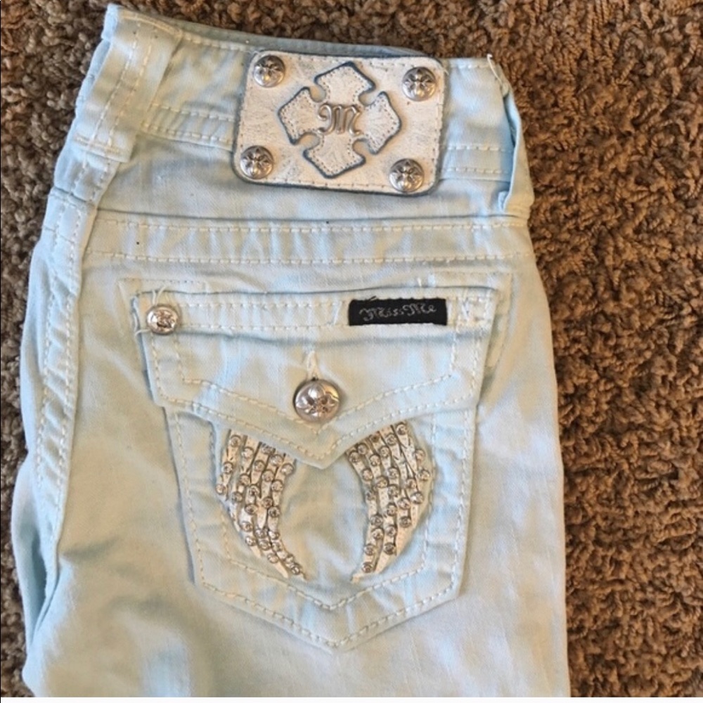 MISS ME BABY BLUE COLORED DENIM JEANS!!